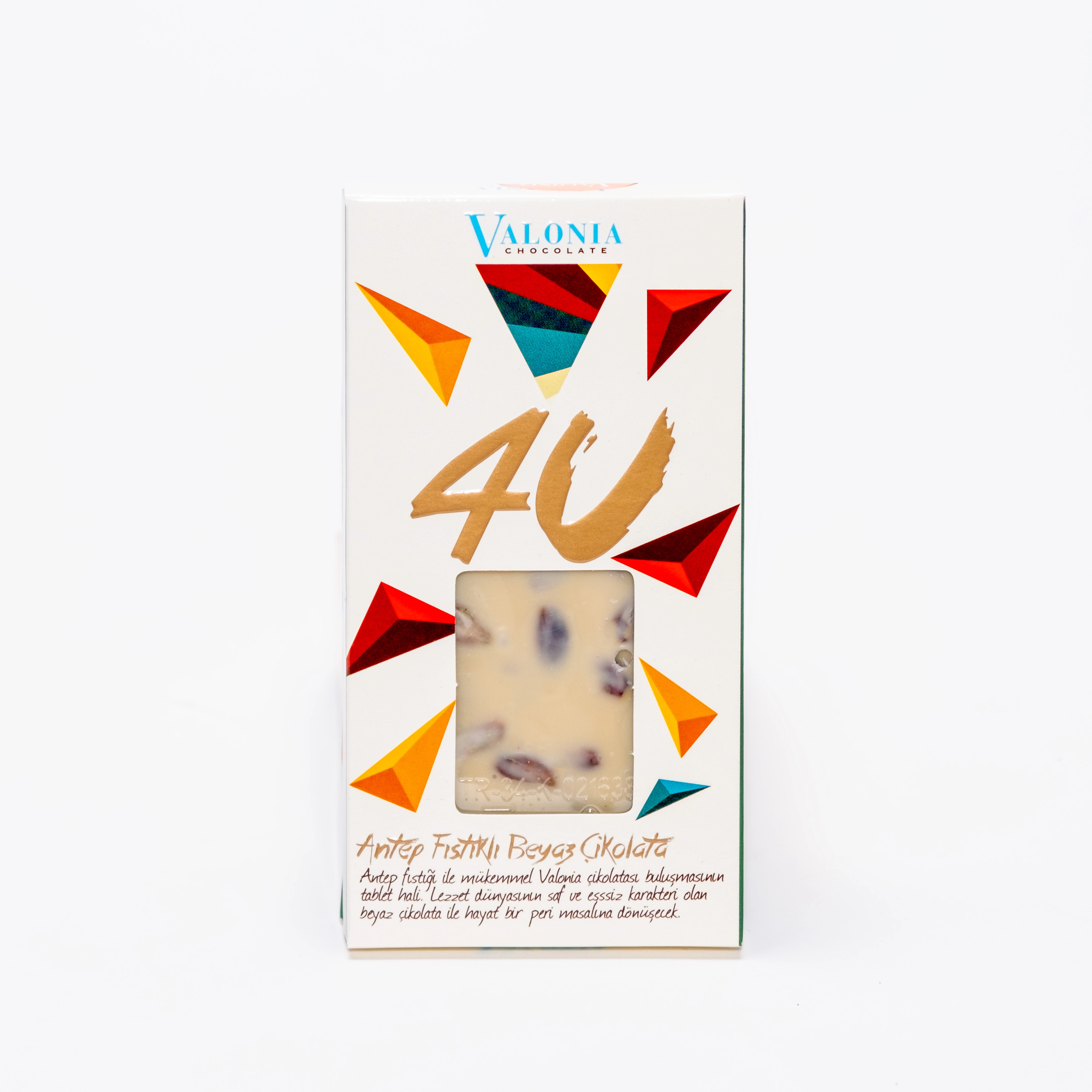 4U Beyaz Antep Fıstıklı Çikolata   100Gr