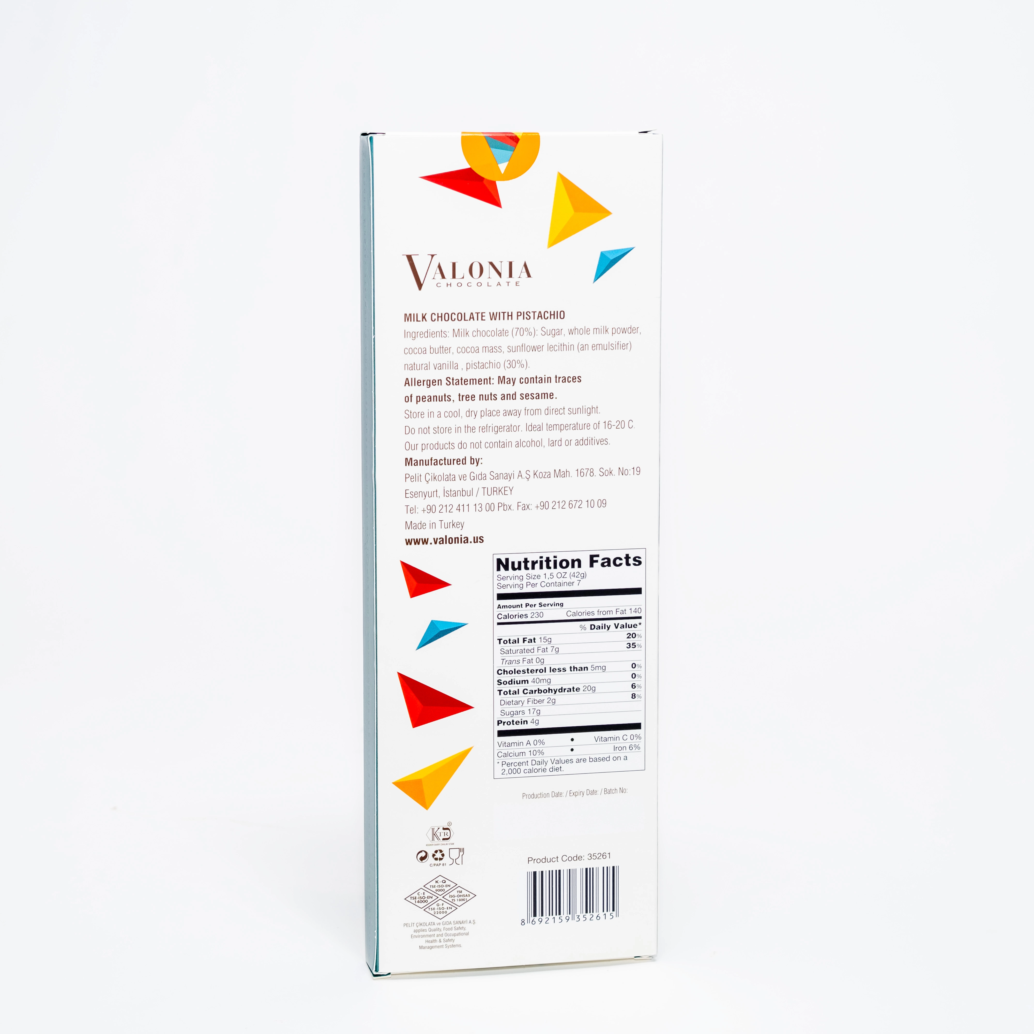 4U Sütlü Antep Fıstıklı Çikolata  300Gr.