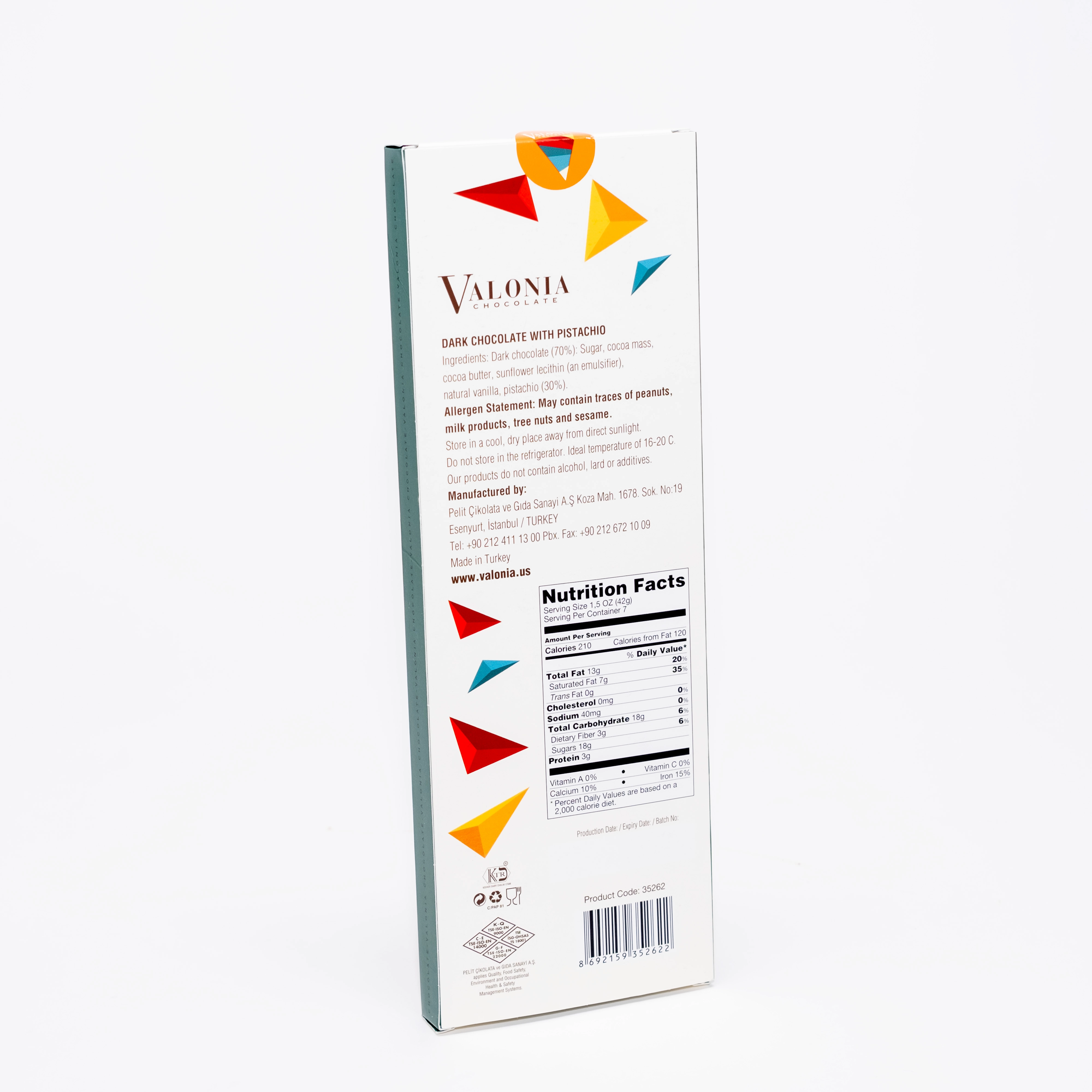 4U Bitter Antep Fıstıklı Çikolata  300Gr.