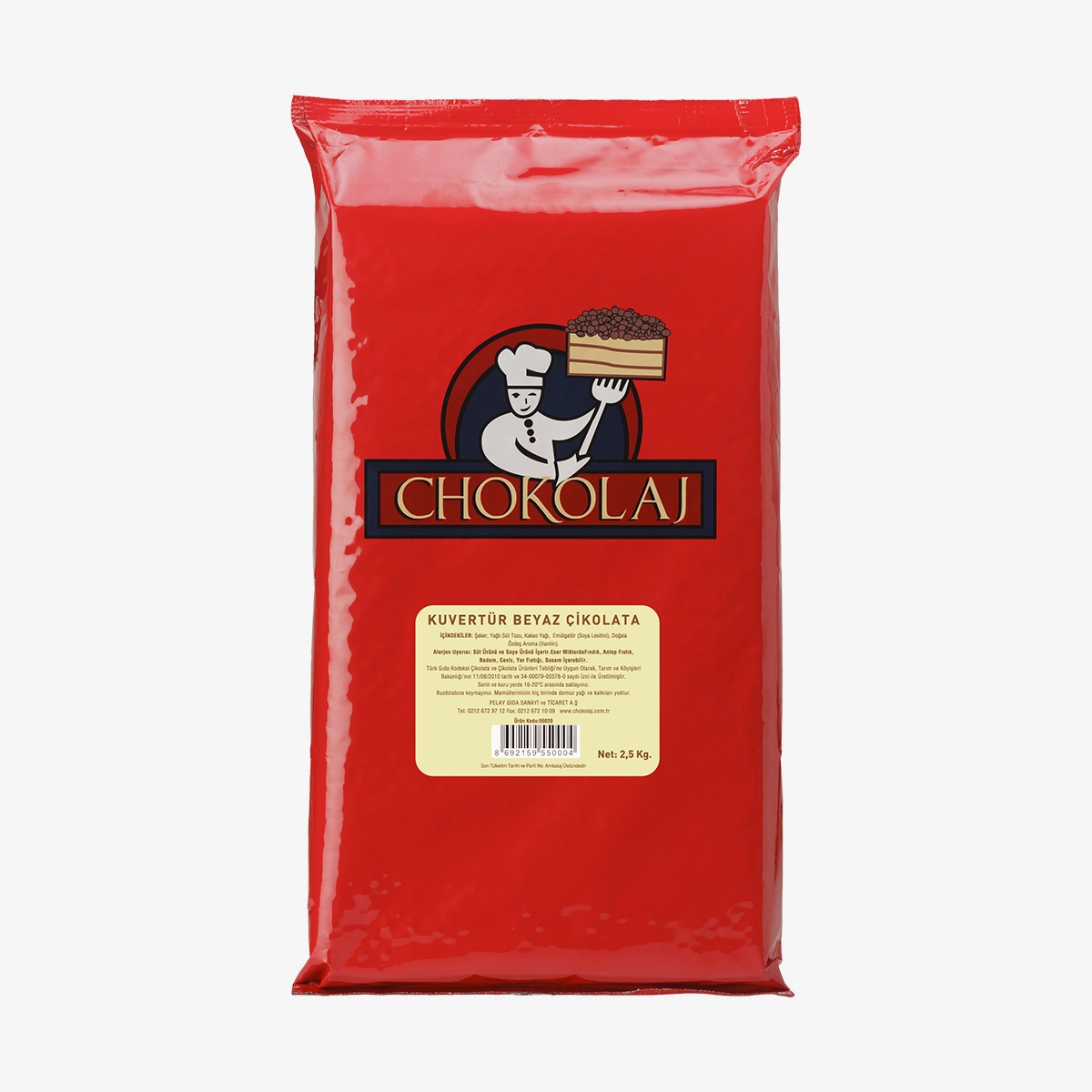 Chokolaj Beyaz Kuvertür 2,5KG