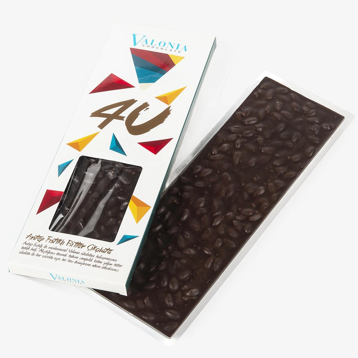 4U Bitter Antep Fıstıklı Çikolata  300Gr.