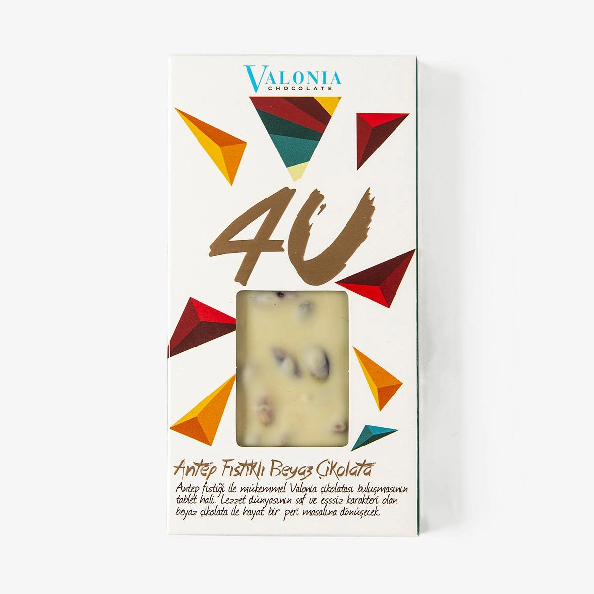 4U Beyaz Antep Fıstıklı Çikolata   100Gr