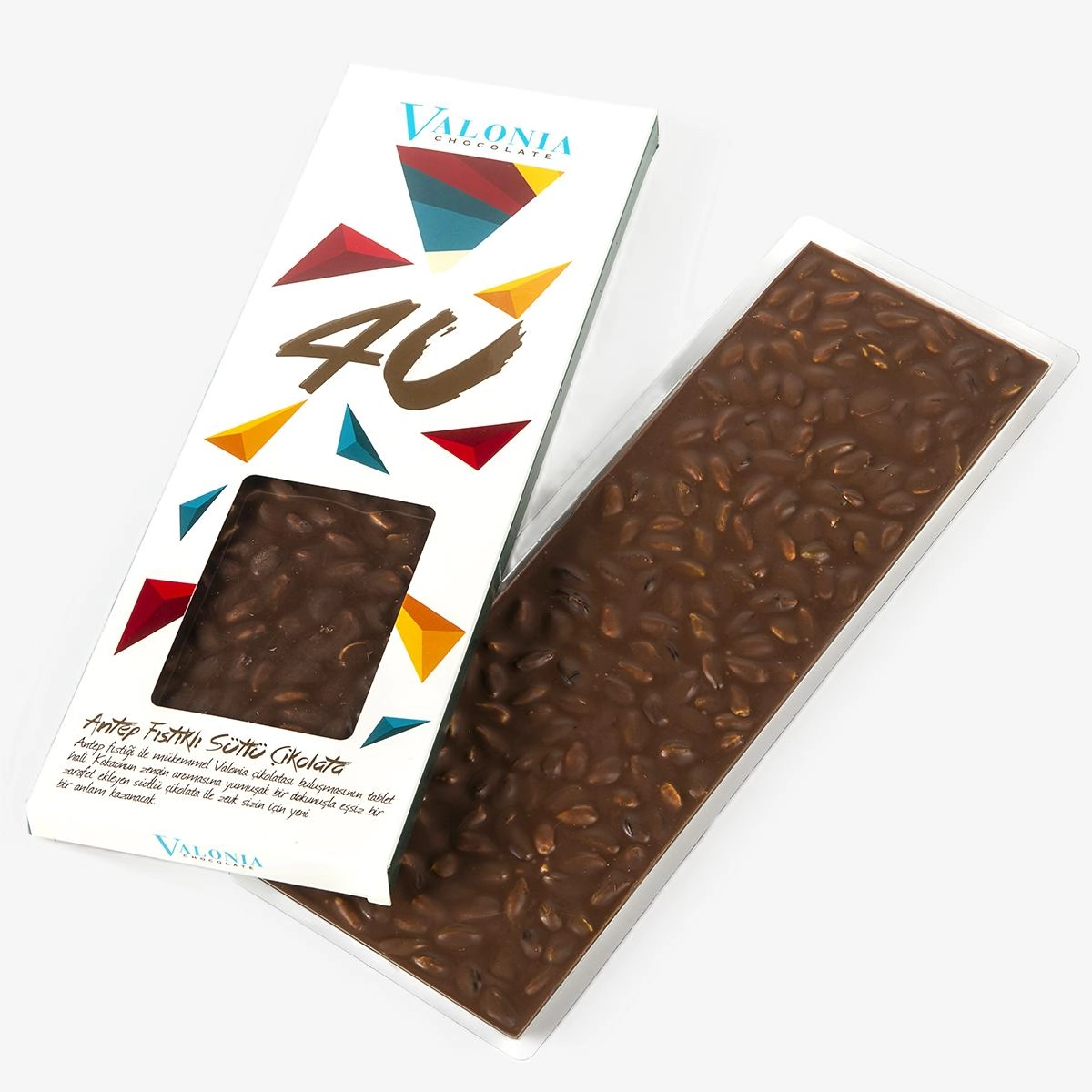 4U Sütlü Antep Fıstıklı Çikolata  300Gr.