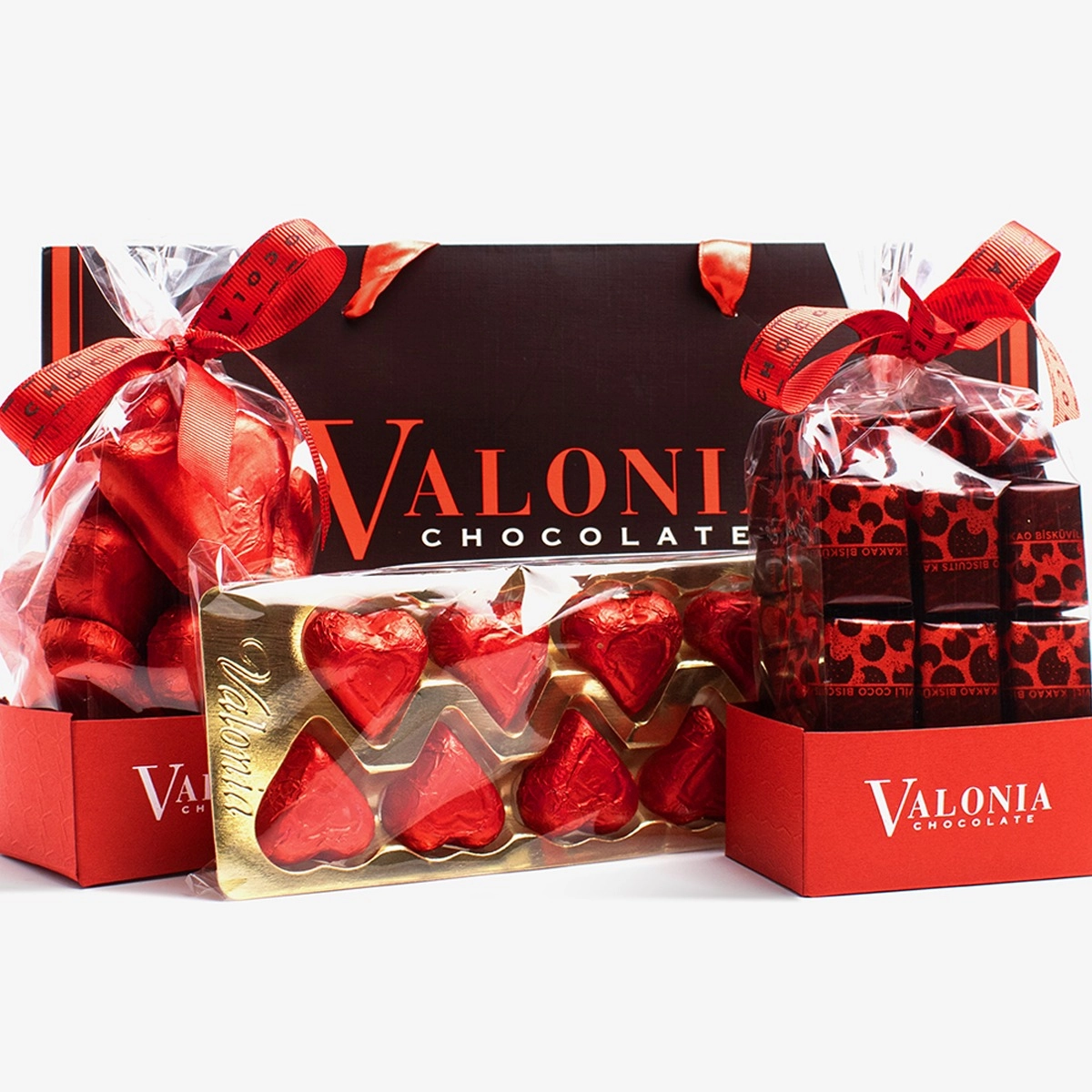Valonia Milano Kırmızı Kalpler 600Gr.