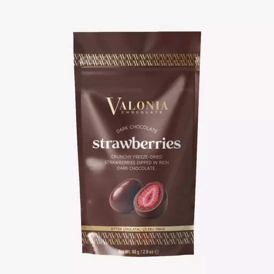 Bitter Çikolatalı Çilekli Draje 80gr