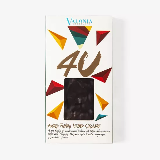 4U Bitter Antep Fıstıklı Çikolata  100Gr.