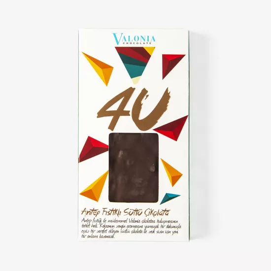 4U Sütlü Antep Fıstıklı Çikolata  100Gr.